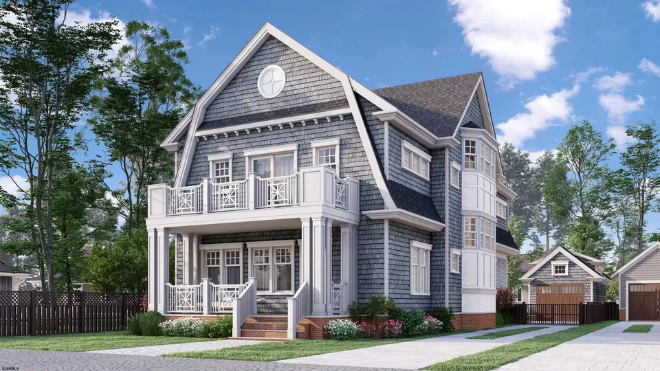 We see a grey house in Ocean City, NJ against a clear blue sky.